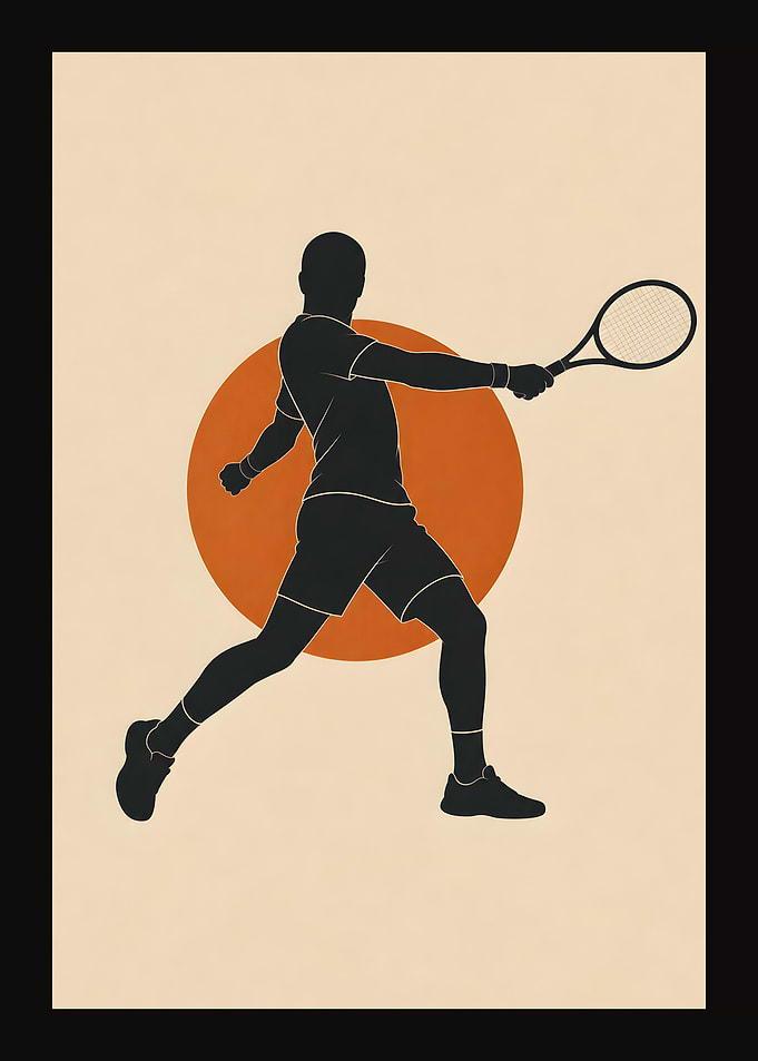 Minimalist Tennis Player Silhouette