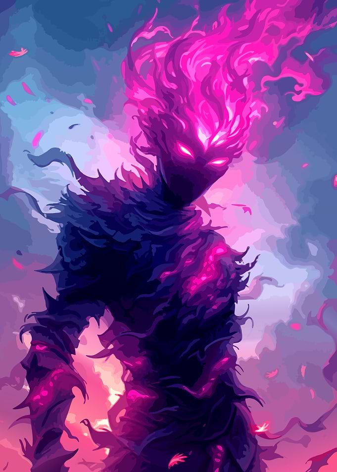 Fiery Shadow Entity Digital Art