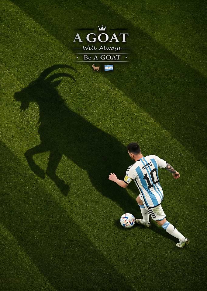 Lionel Messi GOAT Shadow Poster