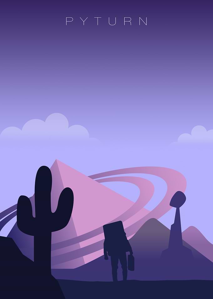Minimalist Space Traveler Desert Landscape