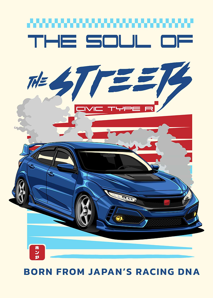 Honda Civic Type R Street Poster