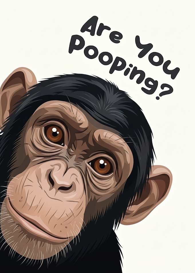 Funny Chimpanzee Bathroom Wall Art