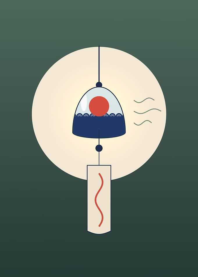 Furin Wind Chime - Minimalist Japanese Glass Bell