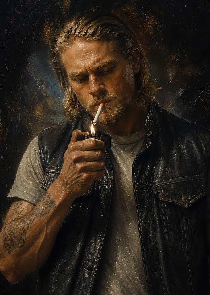 Jax Teller Lighting a Cigarette