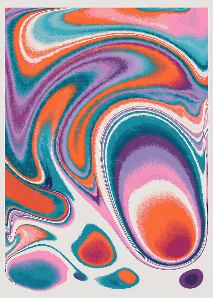 Vibrant Abstract Liquid Swirl Pattern