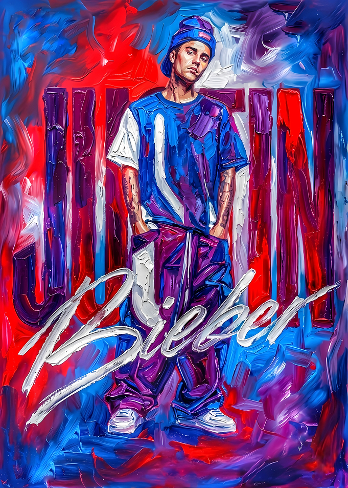 Justin Bieber Oil Painting Portrait