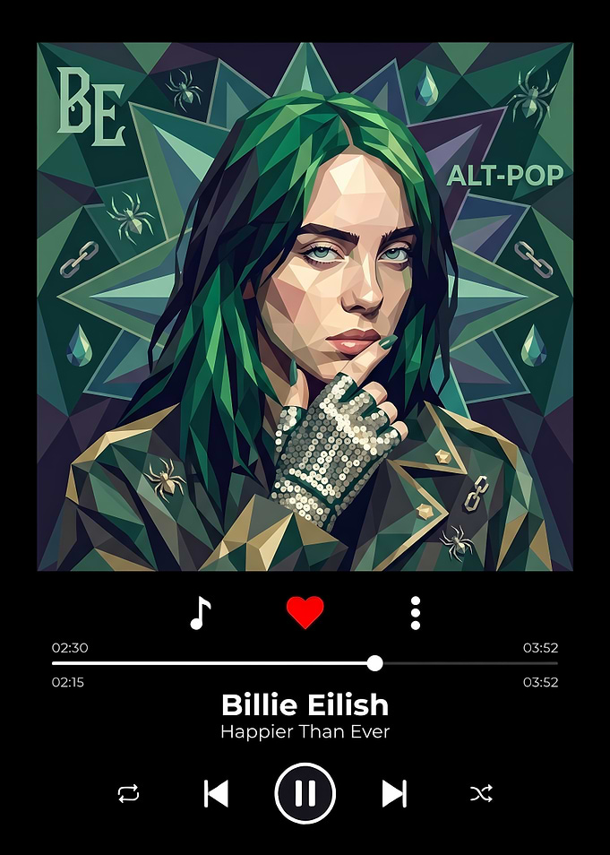 Billie Eilish Low Poly Music Player