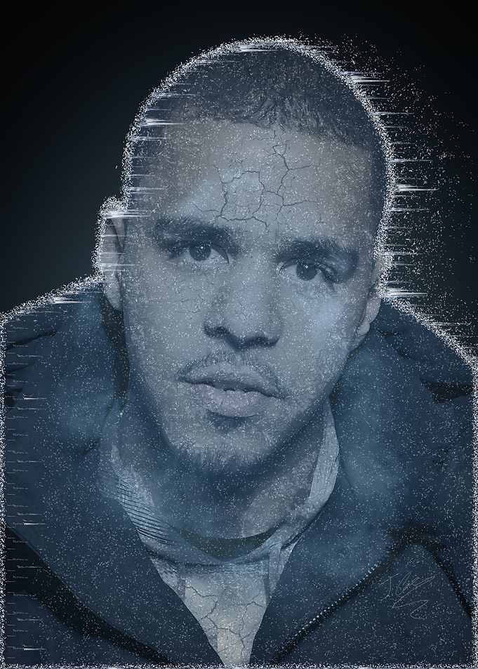 J. Cole Glitch Portrait Art