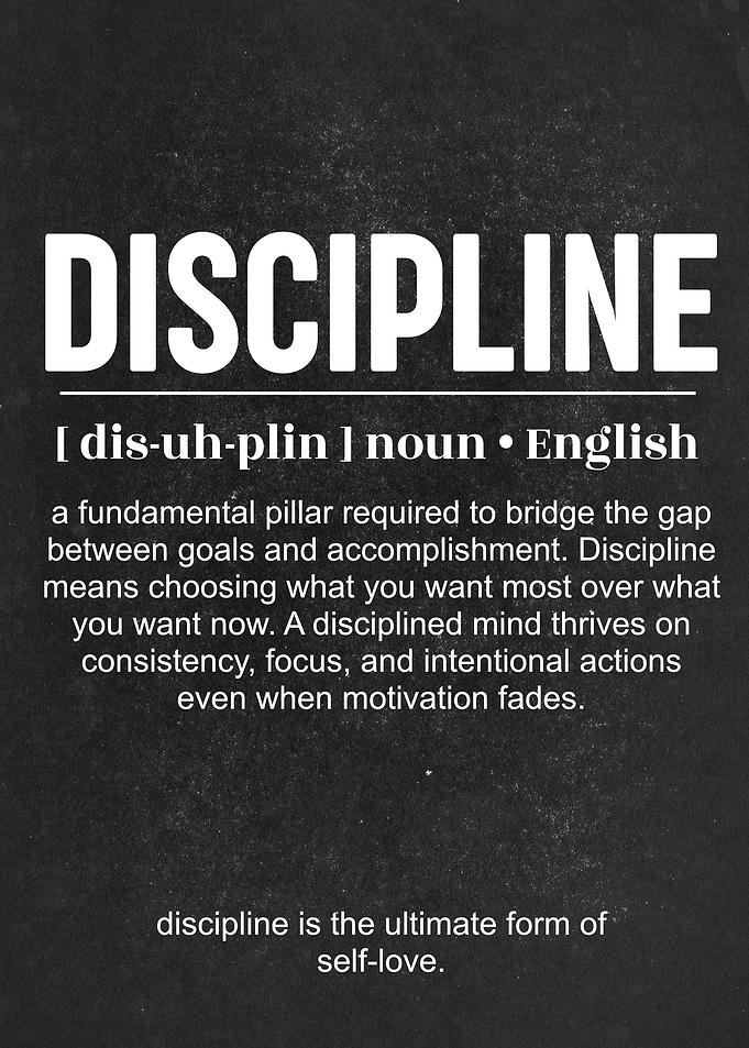 Discipline Definition Inspirational Wall Art