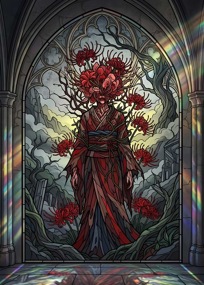 Stained Glass Spider Lily Spirit