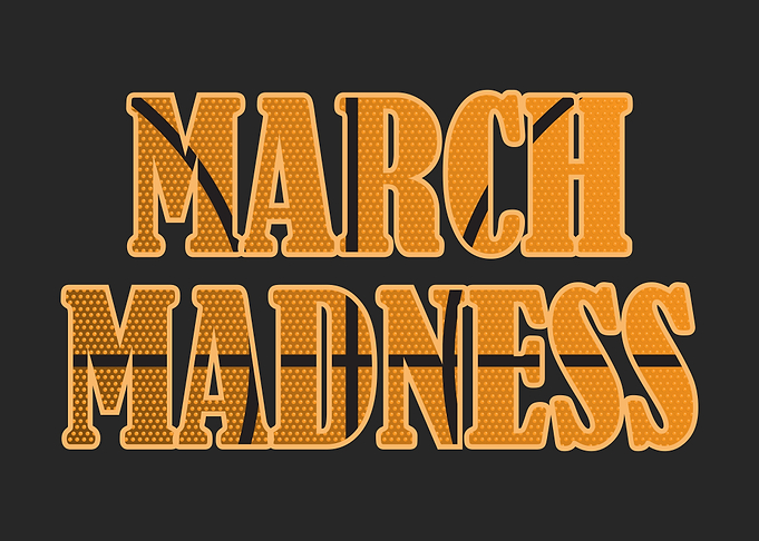 March Madness Basketball Text Design