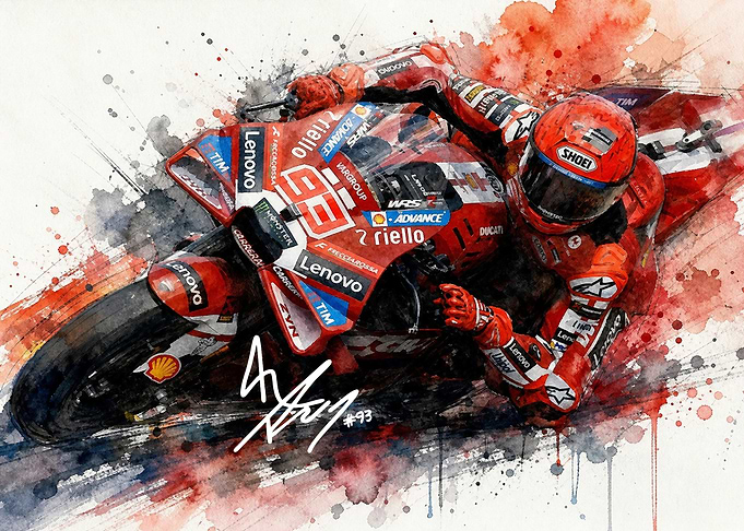Marc Marquez Watercolor Art