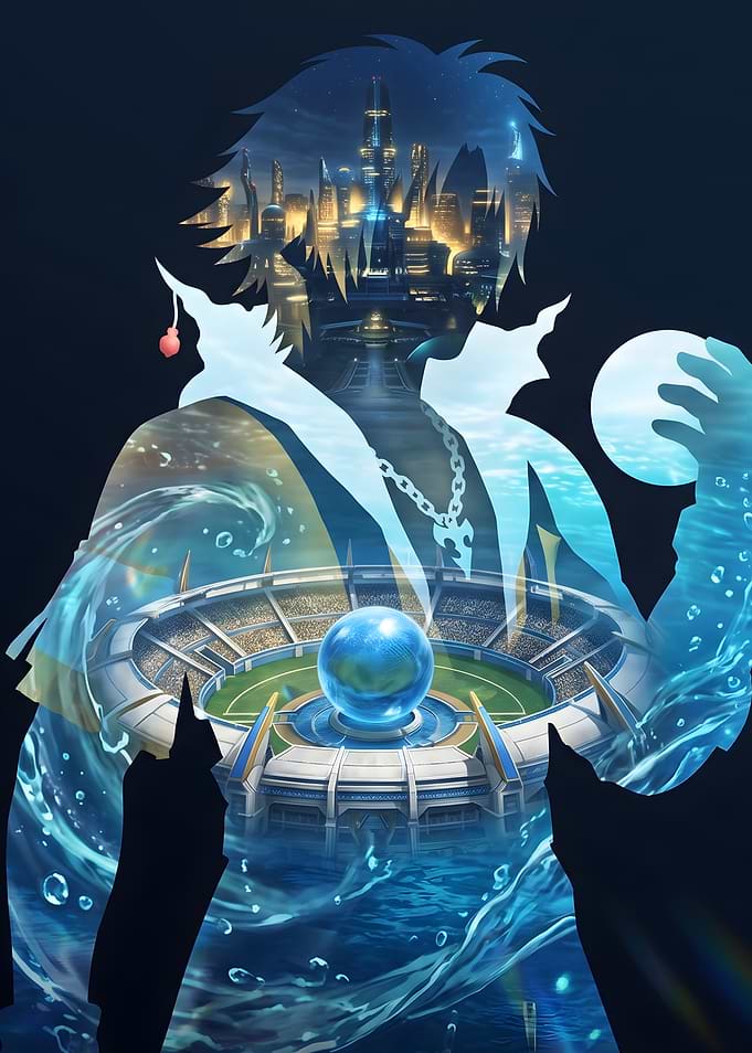 Final Fantasy X Tidus Silhouette Double Exposure Art