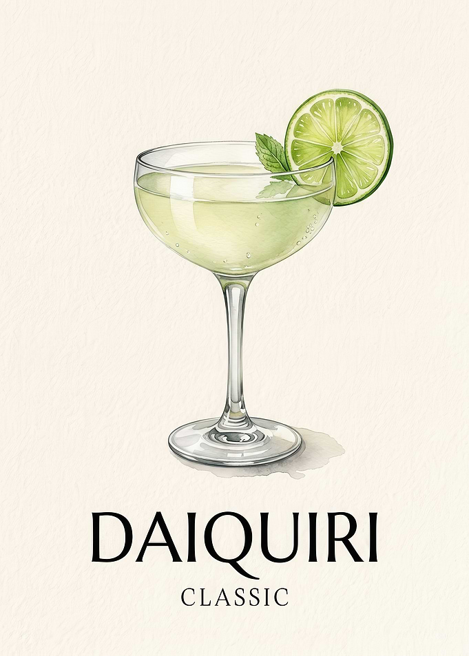 Classic Daiquiri Cocktail Art Print
