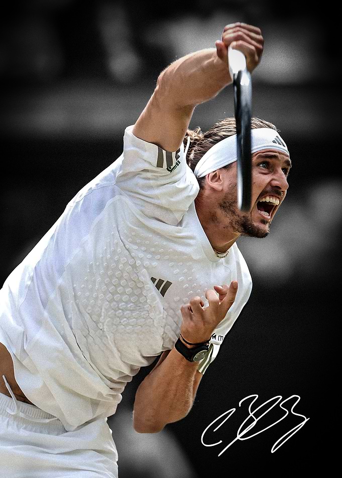 Alexander Zverev Tennis Serve Action Shot