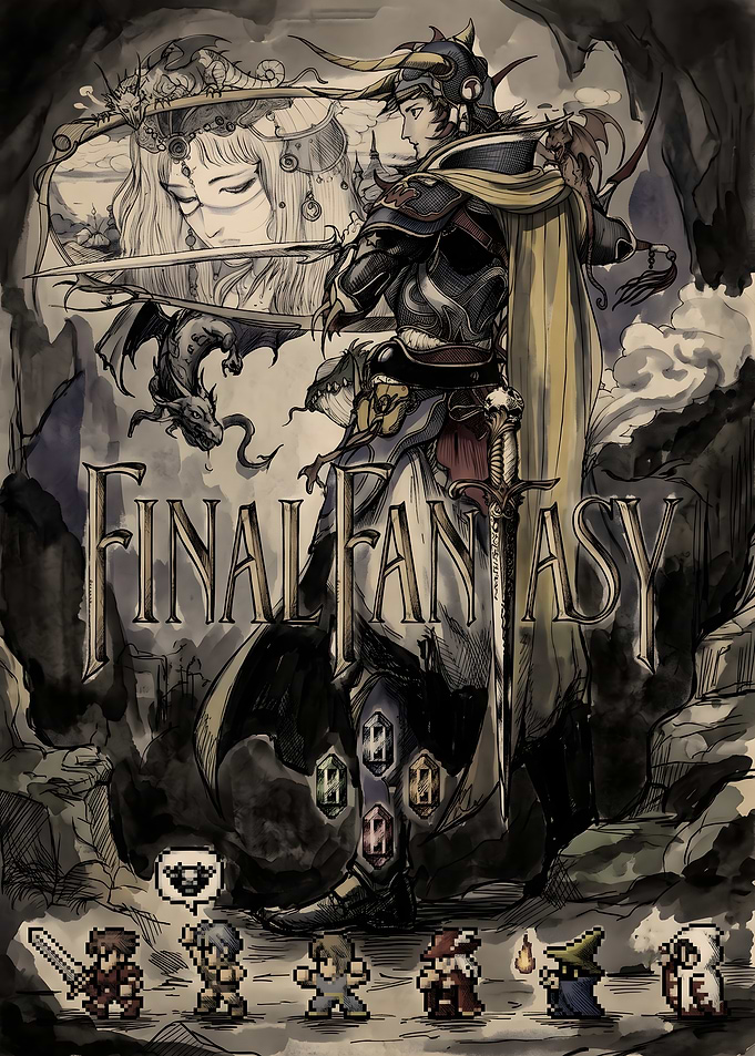 Final Fantasy Classic Art Poster