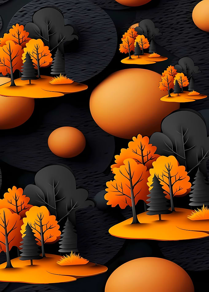 Abstract Autumn Forest Pattern