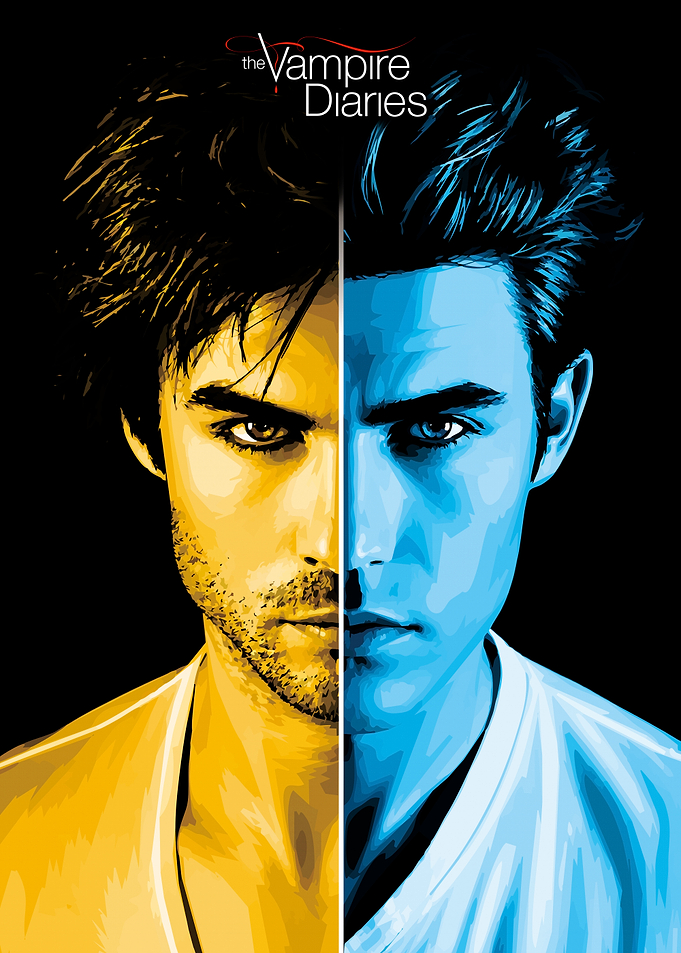 The Vampire Diaries Split Face Poster