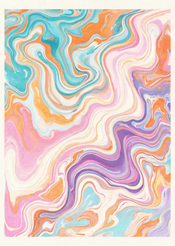 Pastel Marble Swirl Abstract Art