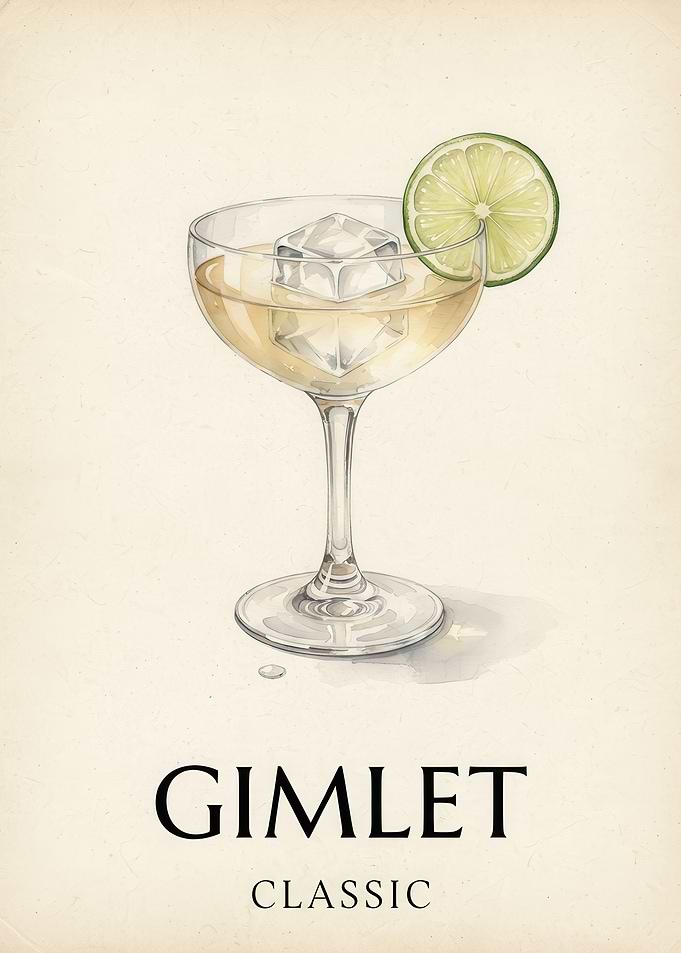 Classic Gimlet Cocktail Art Print