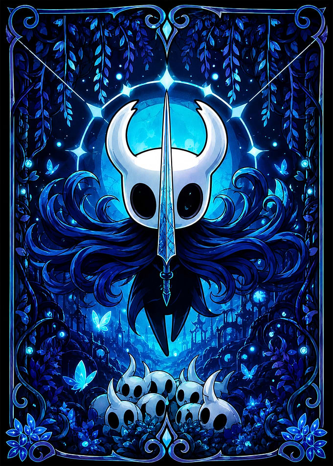 Hollow Knight Blue Luminescent Illustration