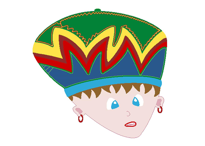 Cartoon Girl Wearing Colorful Hat