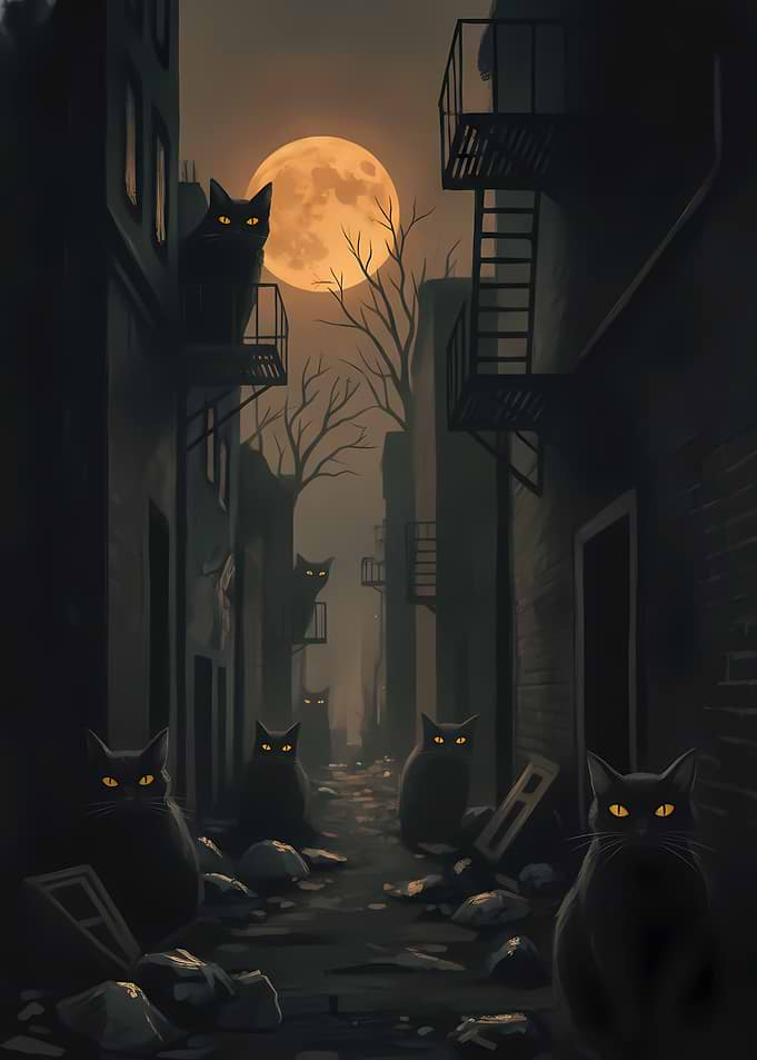 Black Cats in a Dark Alley