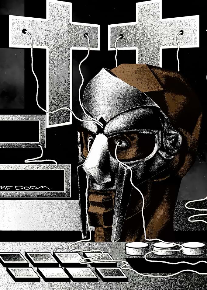 MF DOOM Masked Producer Illustration