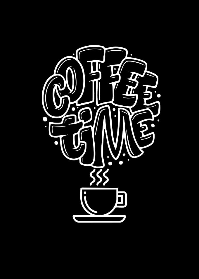 Coffee Time Typography Illustration