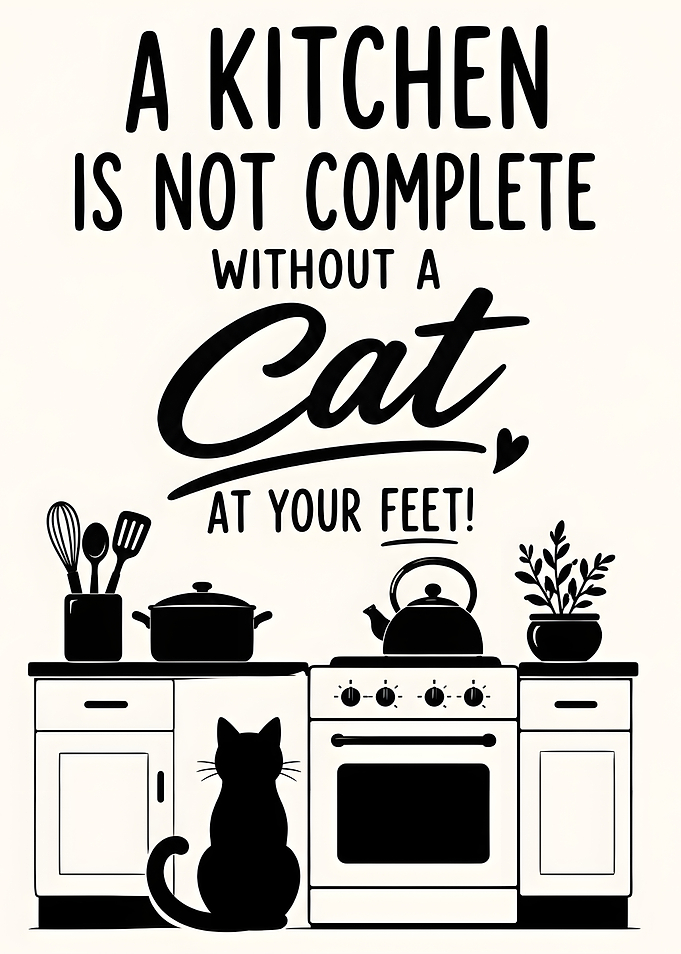 Kitchen Cat Quote Wall Art