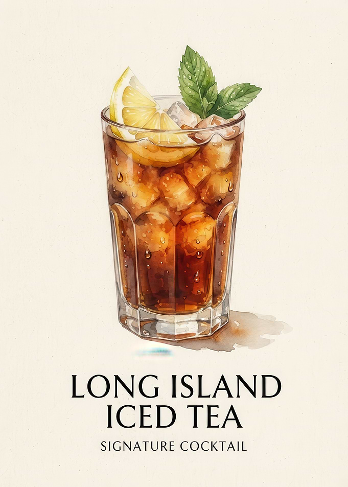 Long Island Iced Tea Cocktail Illustration
