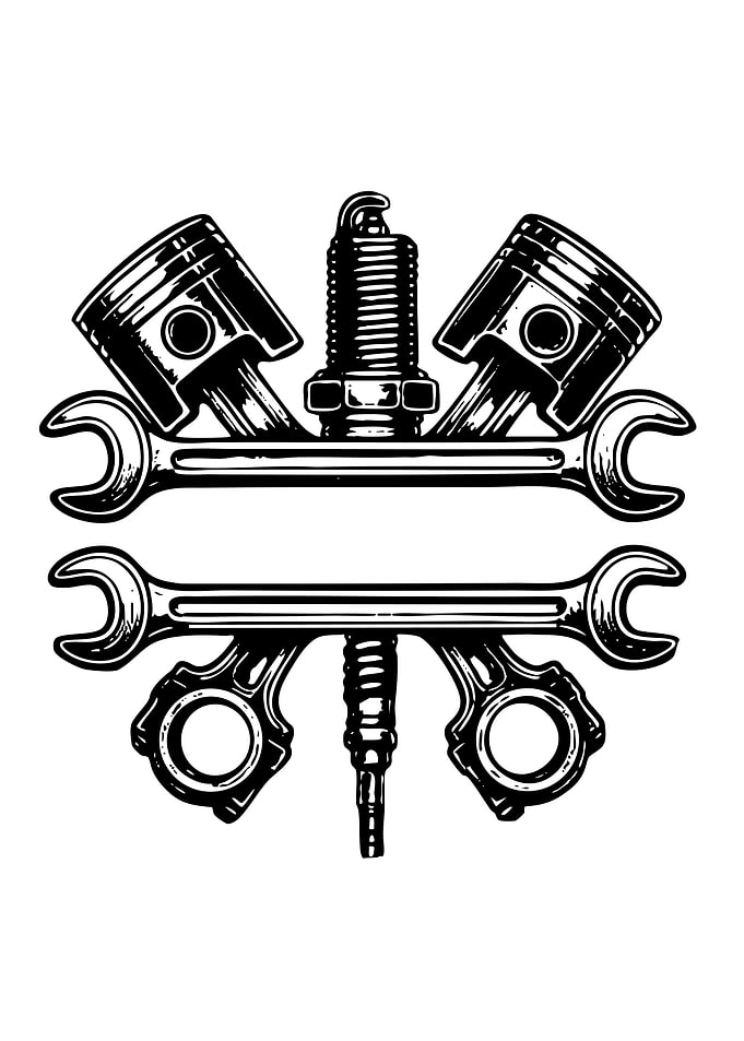 Automotive Mechanic Tool Monogram Frame
