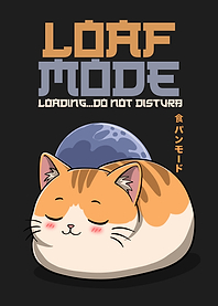 Loaf Mode Loading Sleepy Cat Anime Style Illustration