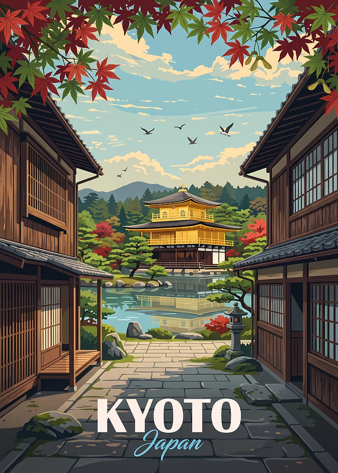 Kyoto Kinkaku-ji Travel Poster