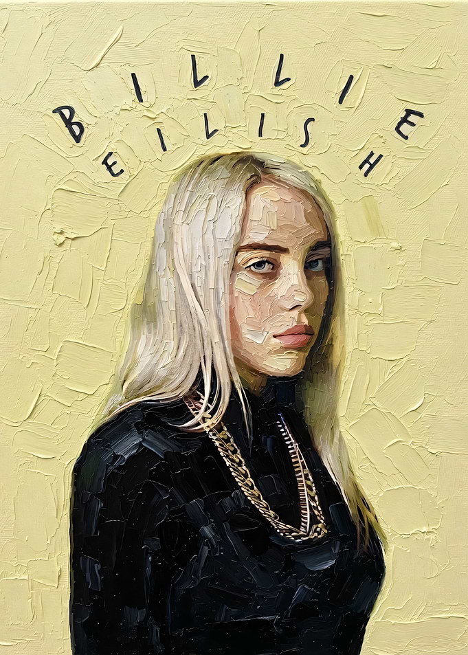 Billie Eilish Oil Painting Portrait