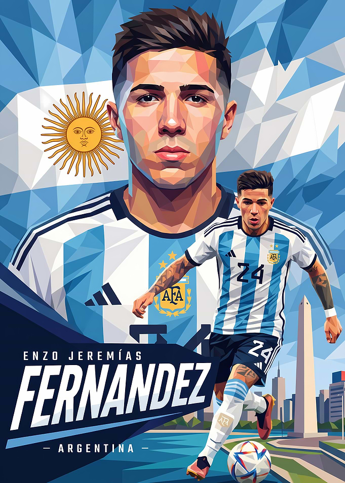 Enzo Fernandez Argentina Soccer Poster