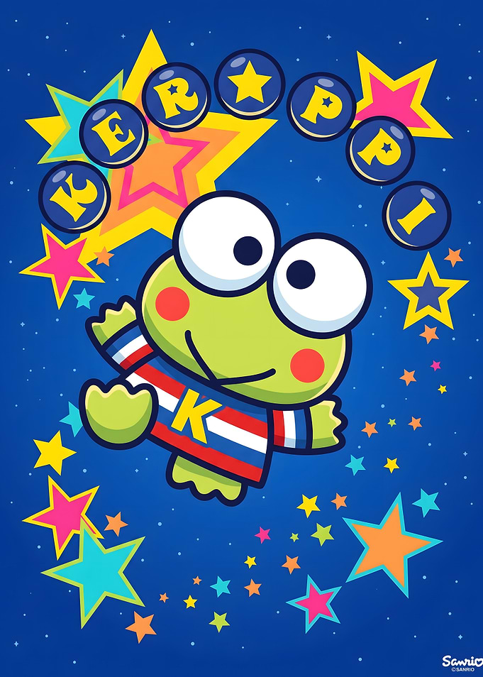 Keroppi Sanrio Character Starry Background