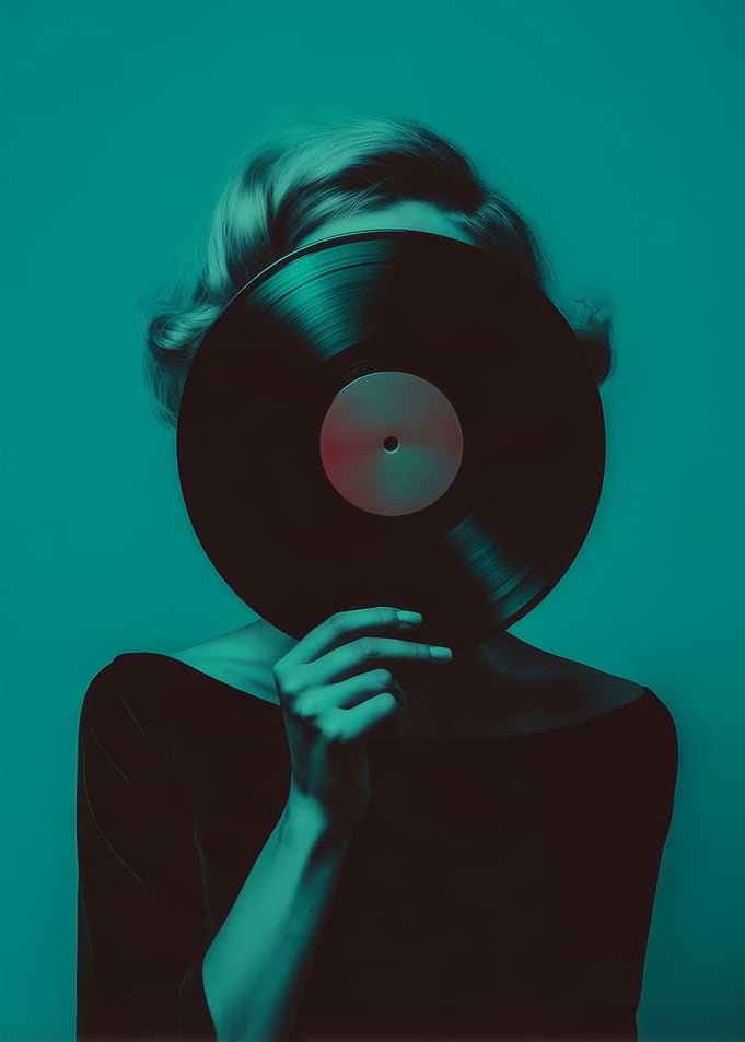 Woman Holding Vinyl Record