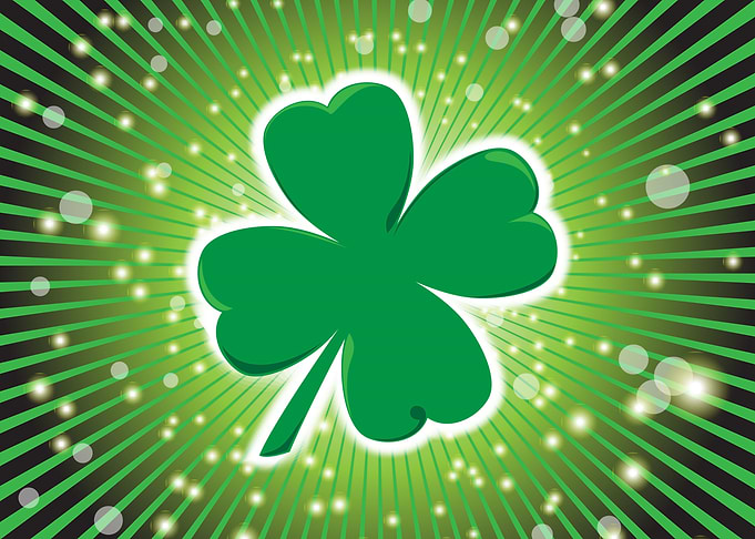 Four Leaf Clover St. Patrick's Glow Burst