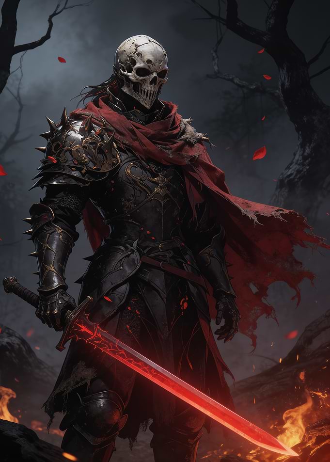 Dark Fantasy Skull Knight Warrior