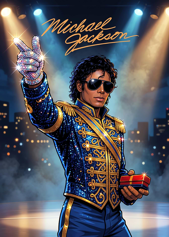 Michael Jackson Stage Performance Illustration