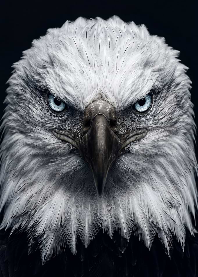 Intense Close-up Portrait of Bald Eagle