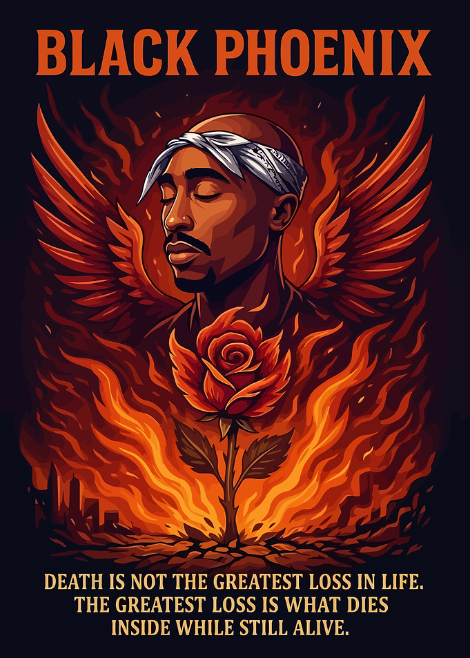 Tupac Shakur Black Phoenix Poster