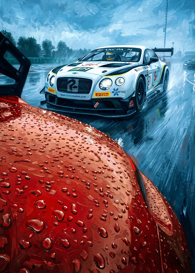 Bentley Continental GT3 Racing in Rain