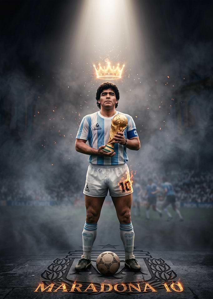 Diego Maradona World Cup Champion Poster