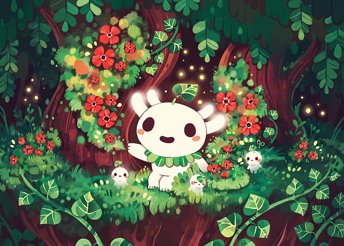 Cute Forest Spirits in Enchanted Woods