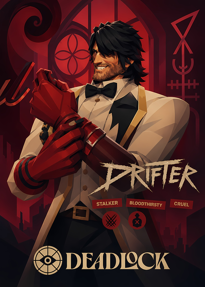 Deadlock Drifter Character Poster