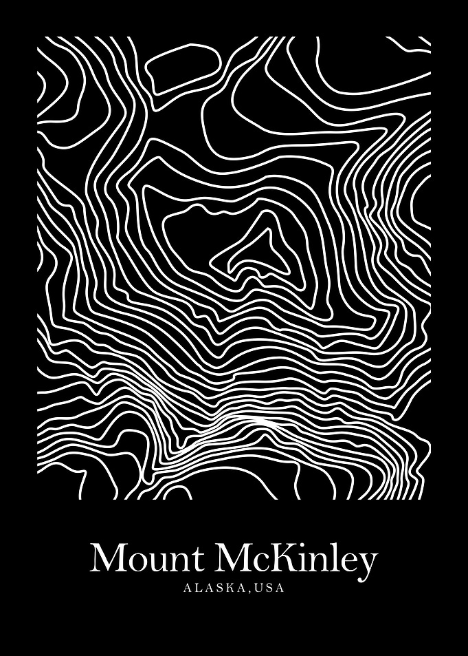 Mount McKinley Topographic Map Poster