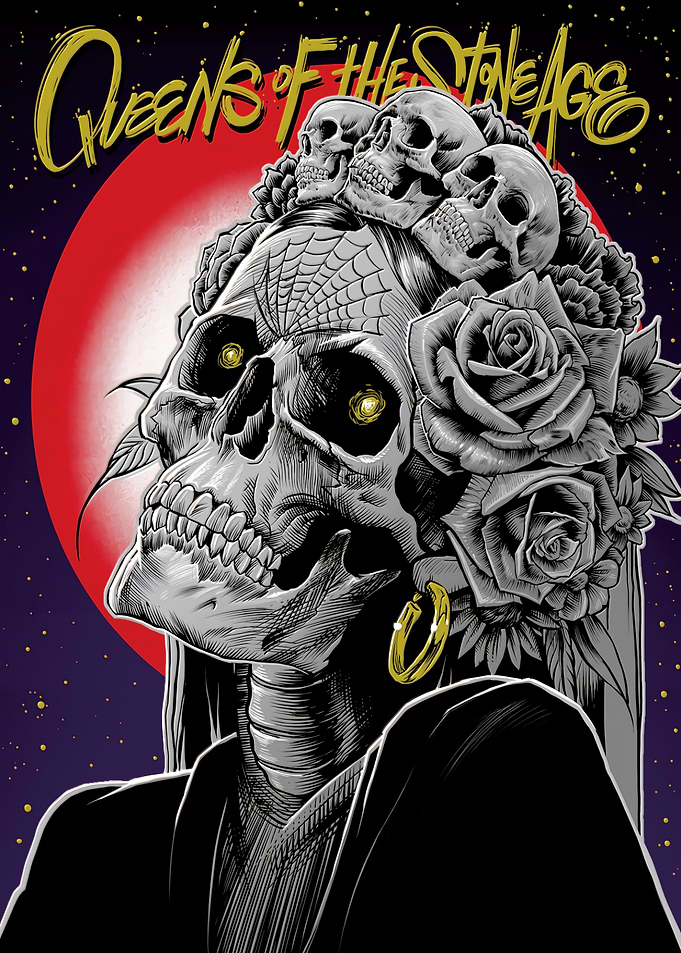 Queens of the Stone Age Skull Art