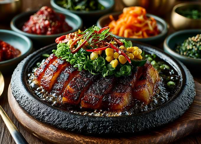 Sizzling Korean Pork Belly Dish